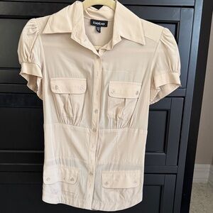 Bebe Beige Button-Down Women's Shirt